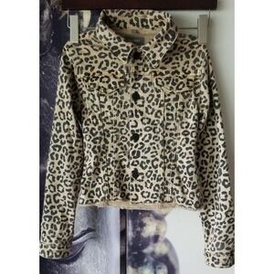 DL1961‎ Manning Girls Size M Trucker Denim Jean Jacket Animal Print